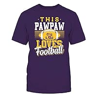 FanPrint LSU Tigers T-Shirt - This Pawpaw Loves Football - Team - Men's Tee/Purple / 2XL