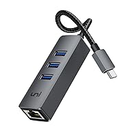 USB-C to Ethernet Adapter, uni USB-C Hub with RJ45 Gigabit, [Thunderbolt 4/3 Compatible] USB-C to Network Adapter Multiport for MacBook Pro/Air, iPad Pro, Surface Laptops, Chromebook, XPS, and More