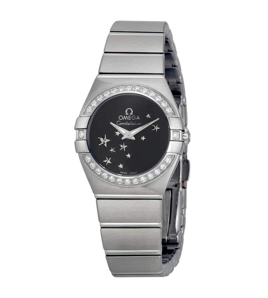 Omega Constellation Star Black Dial Stainless Steel Ladies Watch 12315246001001
