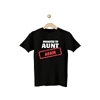 Baby Number 2 Pregnancy Announcement Funny Announcements For Husband Sweatshirt Shirt Tees Promoted to Aunt Again Family Babys Aunts (S, Black)