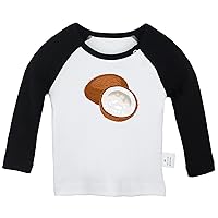 Fruit Coconut Cute Novelty T Shirt, Infant Baby T-Shirts, Newborn Long Sleeves Graphic Tee Tops