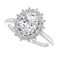10K Solid White Gold Handmade Engagement Ring 2.50 CT Oval Cut Moissanite Diamond Solitaire Wedding/Bridal Ring for Women, Awesome Ring Gift for Women/Her