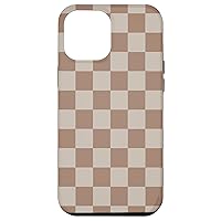 iPhone 14 Pro Max Cute Classic Dark Brown Checkered Big Checkerboard Case