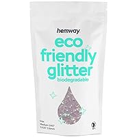 Hemway Eco Friendly Biodegradable Glitter 100g / 3.5oz Bio Cosmetic Safe Sparkle Vegan for Face, Eyeshadow, Body, Hair, Nail and Festival - Chunky (1/40