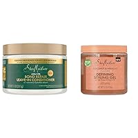 SheaMoisture Bond Repair Leave-In Conditioner and Defining Styling Gel for Curly Hair Bundle 11 oz and 15 oz