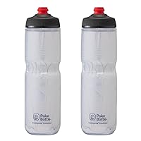 Polar Bottle Breakaway Insulated Water Bottle - BPA Free, Cycling & Sports Squeeze Bottle (Jersey Knit - White, 24 oz) - 2 pack