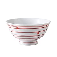 西海陶器(Saikaitoki) Saikai Pottery Arita Ware 74039 Rice Bowl, Medium, Nishiki Swirl Pattern, Red, Made in Japan