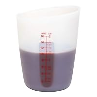 Restaurantware 2 Cup Flexible Measuring Cup 1 Heat-Tolerant Rubber Measuring Cup - Microwavable Dishwashable Translucent Silicone Soft Measuring Cup For Melting Butter Or Chocolate