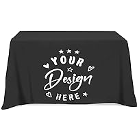 TopTie Personalized 4 Feet Table Cloth for Tradeshow Events, Open Back