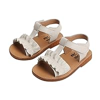 Anti-slip Girl Sandal Sandles Sandals Sandals for Closed Toe Sandals Pu Leather Sandals Girl Sandals Princess Shoes Casual Girl Child White