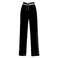 Wide Leg for Women High Waisted Poylester With Pockets Exercise Running Sweatpants