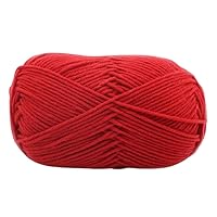 KUFptva 50g/Ball 4 Strand Milk Cotton Yarn Crochet Soft Warm Wool Hand-Knitted Thread for Doll Scarf Toy Sweater