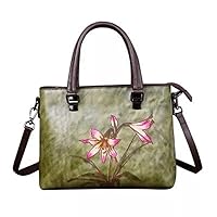 Women's Vintage Floral Handbag Ladies Large Capacity Shopping Messenger Bag Tote Bag