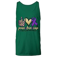 Peace Love Cure Lupus Awareness Product Plus Size Women Men Unisex Tank Top Forest Green