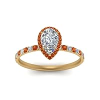 Choose Your Gemstone Newly Designed Jewelry Yellow Gold Plated Pear Shape Petite Engagement Rings Affordable for Your Girlfriend, Wife, Partner Wedding US Size 4 to 12