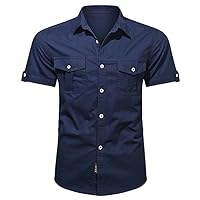 Cotton Men's Shirt Long Sleeve Business Casual Solid Color Slim fit Workwear Casual Business Shirt