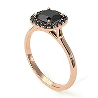 Choose Your Gemstone 18K Rose Gold Plated Halo Design Ring Cushion Cut Wedding Engagement Handmade Fashion Jewelry for Women Girls Available in Size 4 to 13