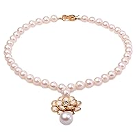 JYX Pearl Multi Strand Necklace 5-5.5mm Oval White Freshwater Cultured Pearl Necklace for Women 18