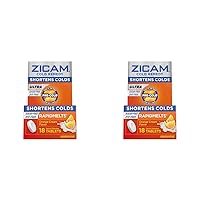 Ultra Cold Remedy Zinc Rapidmelts, Orange Cream Flavor, Homeopathic, Cold Shortening Medicine, Shortens Cold Duration, Sugar-Free, Dye-Free, 18 Count (Pack of 2)