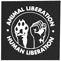 Animal & Human Liberation Back Patch - Vegan Vegetarian Rights Welfare Anti Authority Establishment Corporation Testing Meat is Murder Social Political Class War Activism Anarchism Anarcho Punk Earth