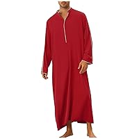 Men Thobe Long Men'S Muslim Clothes Durable Kaftan Robe Dubai Long Gown Ethnic Clothes,1pc Soft Robe Abaya Dress