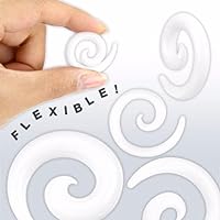 White Silicone Flexible Spiral WildKlass Taper 140pc Pack (20pcs x 7 Sizes, 3mm~12mm)