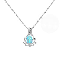 Yoga Lotus Phase Box Luminous Pendant Necklace