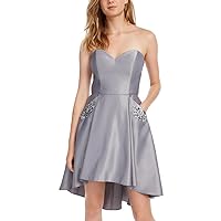 Blondie Nites Womens Cocktail Short Fit & Flare Dress Gray 11