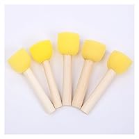 CHCDP Round Wooden Handle Mushroom Sponge Stamp DIY Graffiti Tool Painting Brush Art Brush Brush (Color : D, Size : 50MM)