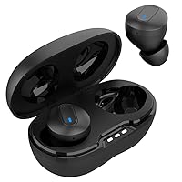 Wireless V5.1 Bluetooth Earbuds Compatible with Amazon Fire HD 10 (2019) with Extended Charging Pack case for in Ear Headphones. (V5.1 Black)