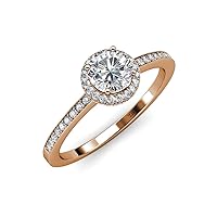 IGI Certified Round Lab Grown (VS1/F) & Natural Diamond 1.50 ctw Women Halo Engagement Ring 14K Gold