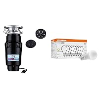 Waste Maid 10-US-WM-058-3B Garbage Disposal Anti-Jam Stainless Steel Food Waste Grinding System & SYLVANIA ECO LED Light Bulb, A19 60W Equivalent, Efficient 9W, 7 Year, 750 Lumens, 2700K