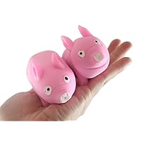 2 Sand Pigs - Stretchy Pig Farm Animal - Sand Filled Squishy - Moldable Sensory, Stress, Squeeze Fidget Toy ADHD Special Needs Soothing