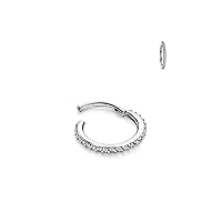 FANSING 316L Surgical Steel Zirconia Piercing Rings for Daith Helix Cartilage Conch Earlobe Ear Piercings
