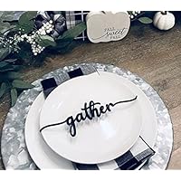 Thankful sign for plates Black thankful Thanksgiving decorations Thankful place cards Thanksgiving table decor names Grateful,Wood Name Place Tag Card, 1 shipped.