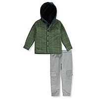 DKNY Boys' 2-Piece Cargo Pants Set Outfit - olive, 2t