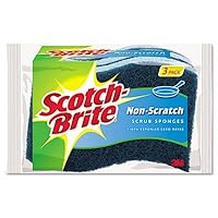 Scotch-Brite Non-Scratch Multi-Purpose Scrub Sponge, 4 2/5 x 2 3/5, Blue, 3/Pack