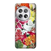 jjphonecase R3205 Retro Art Flowers Case Cover for OnePlus 12