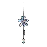 Crystal Flower Car Hanging Ornament Car Rear View Mirror Pendant Car Charm Decoration Luck Car Accessories (Colorful Flower)