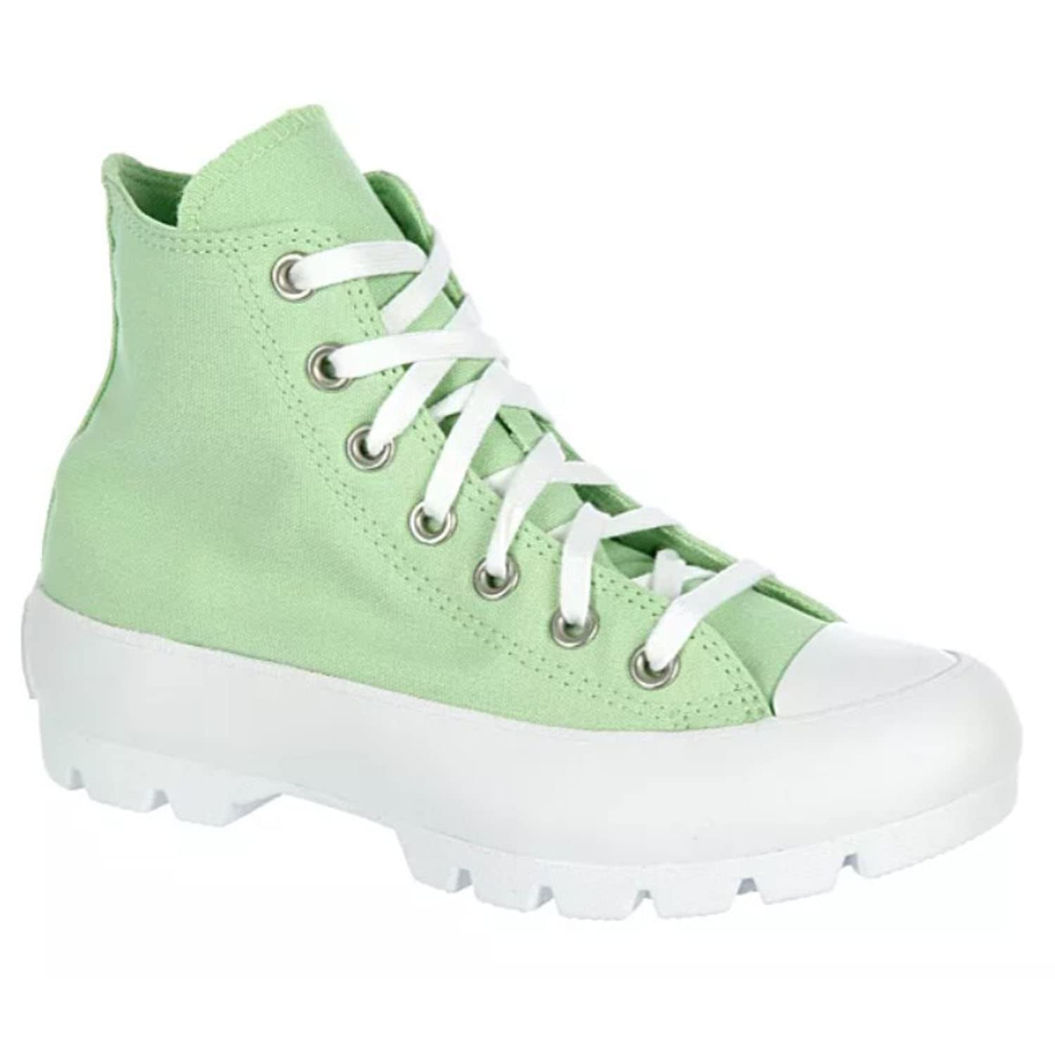 Converse Unisex Chuck Taylor All Star Lugged High Canvas Sneaker - Lace up Closure Style - Neon Mint/White/Black