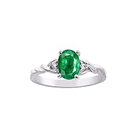 Diamond & Emerald Ring set in Sterling Silver