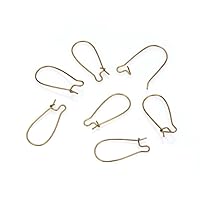 Adabele 50pcs Raw Brass Kidney Earring Hooks Earwire Connector 18mm Long No Plated/Coated for Earrings Jewelry Making CX187-18