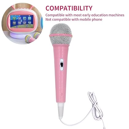 Pilarmuture Microphone for Kids, Kids Microphone for Singing Portable Dynamic Microphone with 3.5mm Jack Connector Handheld Karaoke Wired Microphone for Girls Boy Toy Gifts(Pink)