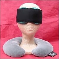 Sleep Easy Kit Includes Microwaveable Neck Pillow with Washable Cover and Contoured Black Silk Eye Pillow and Adjustable Band by Relaxation in a Bag