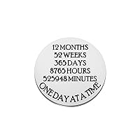 ENSIANTH One Day At A Time Pocket Sobriety Gift NA AA Addiction Recovery Gifts 1 Year 12 Months Sober Coin Gift
