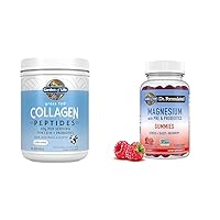 Grass Fed Collagen Peptides Powder Unflavored 28 Servings and Magnesium Citrate Gummies with Probiotics 60 Raspberry Flavored