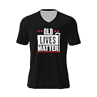 Old Lives Matter T-Shirts Mens Casual Tee V-Neck Short Sleeve Top