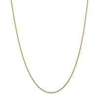 14k Gold 2mm Regular Rope Chain Necklace Jewelry Gifts for Women - Length Options: 14 16 18 20 22 24 26 28 30 36