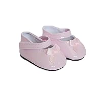 18 Inch Doll Shoes-Pink Bow Mary Janes Fits 18 Inch Girl Dolls and 15 Inch Baby Dolls