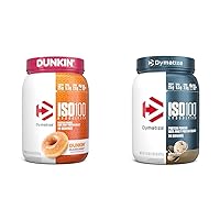 Dymatize ISO100 Hydrolyzed Protein Powder, 100% Whey Isolate, Dunkin' Glazed Donut Flavor, 20 Servings & ISO100 Hydrolyzed Protein Powder, 100% Whey Isolate Protein, 25g of Protein, 5.5g BCAAs